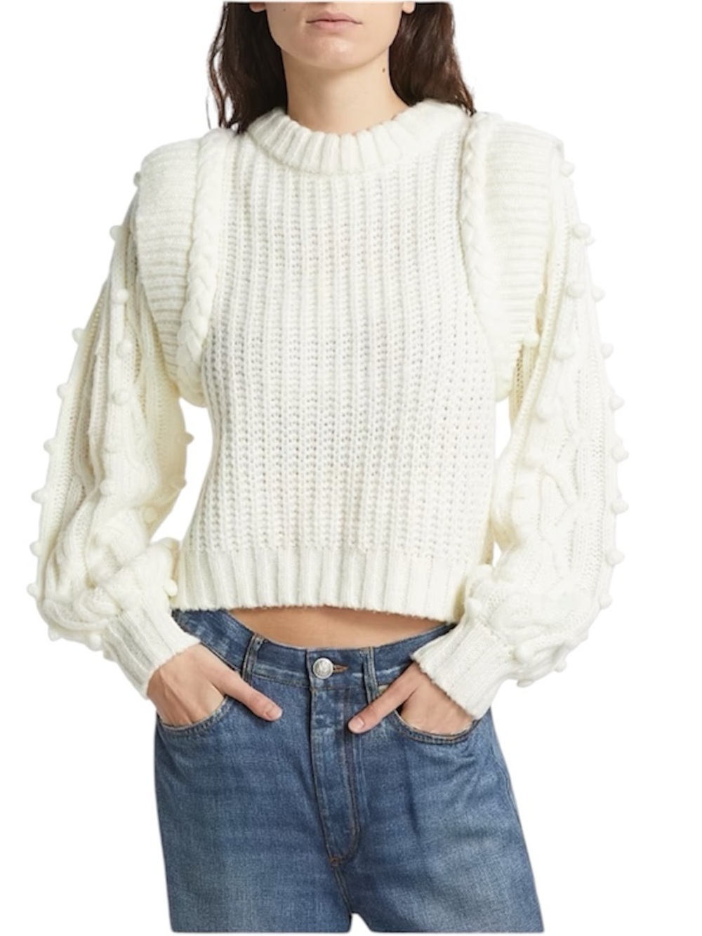 FARM Rio | Women’s Shaker-Stitch Cropped Sweater XXS